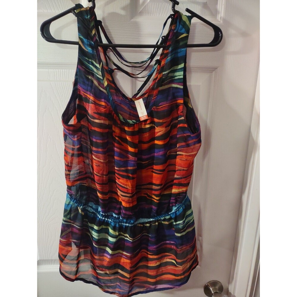 No Boundaries Top Size XL (15-17) Multicolor Sleeveless Sheer